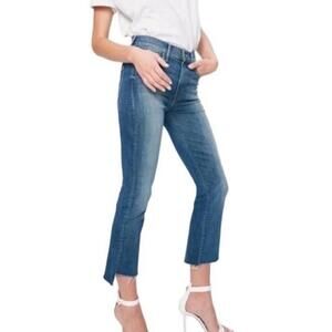 Mother The Insider Crop Step Fray Not Rough Enough Jeans Sz 27‎ Raw Hem Cropped